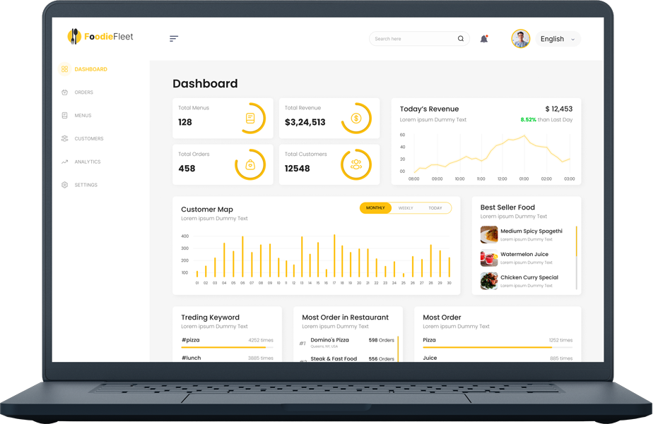 Food Delivery Admin App Dashboard