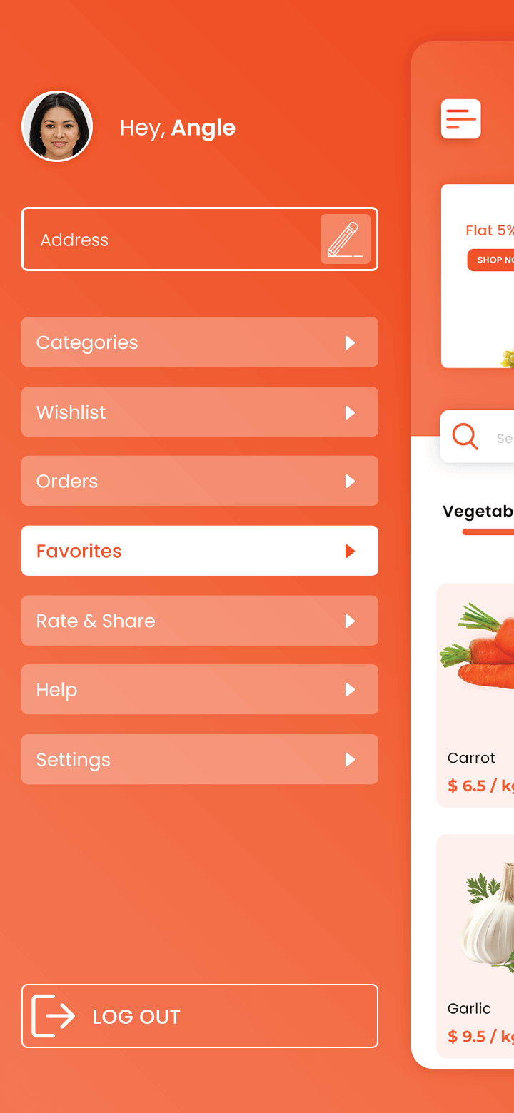 Grocery User App Menu