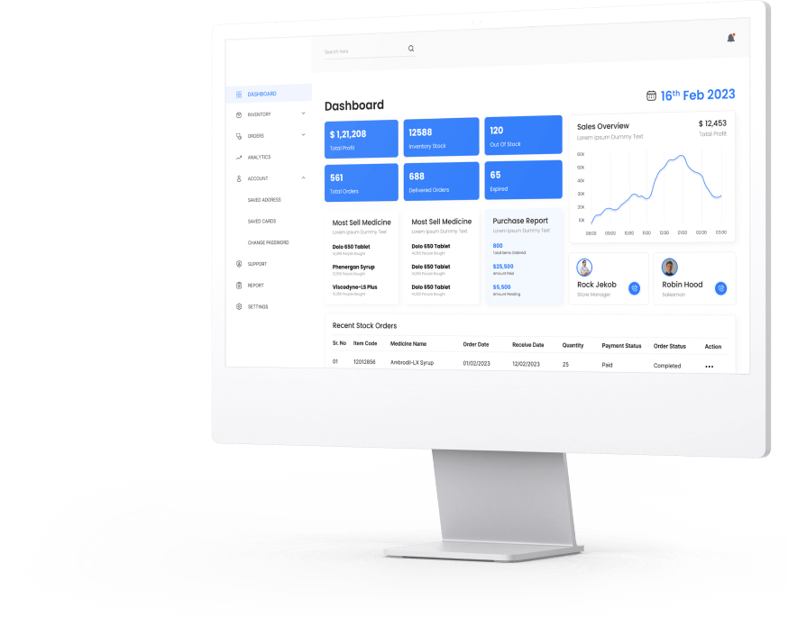 Medical Store Dashboard Panel