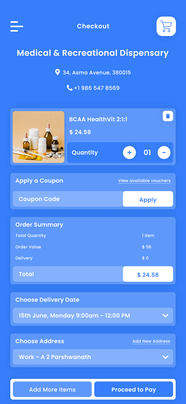 Medicine Delivery App Checkout